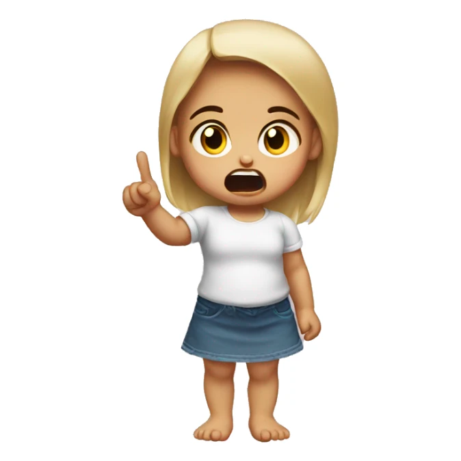 angry baby girl pointing with hand sticker