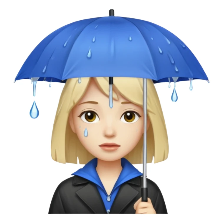 People getting wet (umbrella, dripping hair) sticker