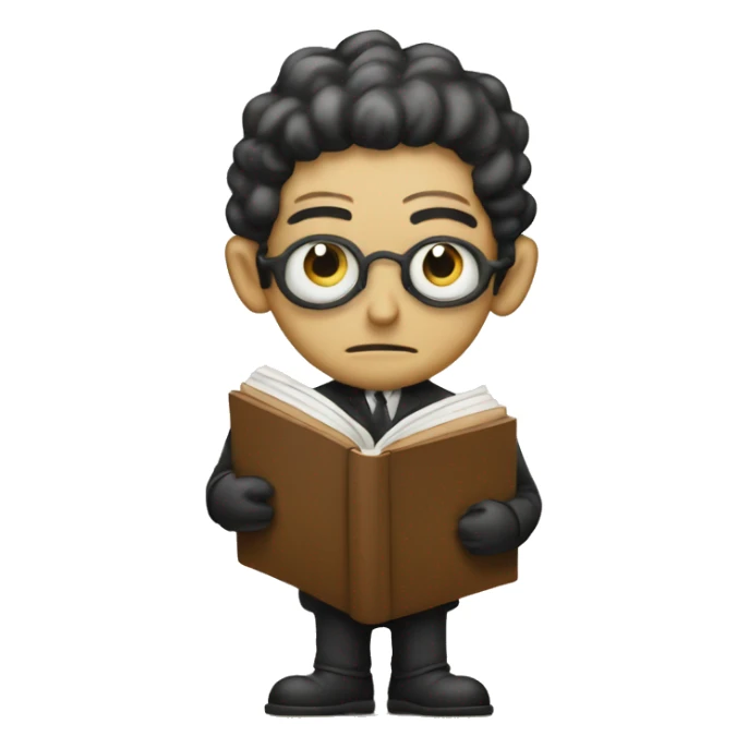 Kafka holds a book in his hands sticker