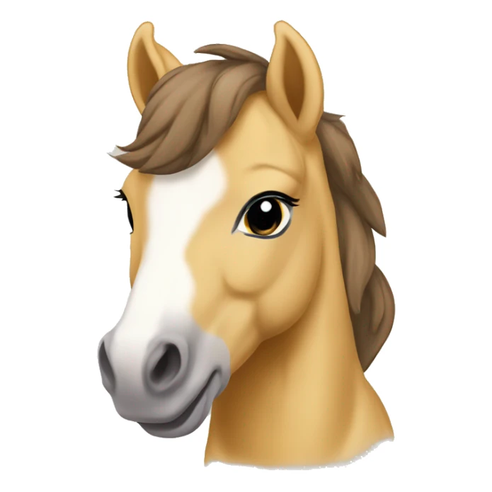 Piebald palomino yellow brown horse foal baby sticker