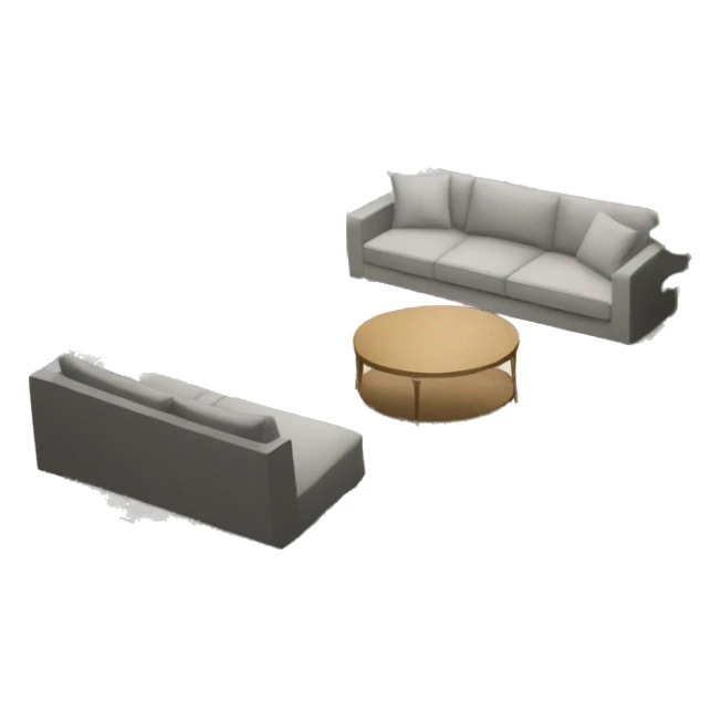 IKEA furnished living room design with round table sticker