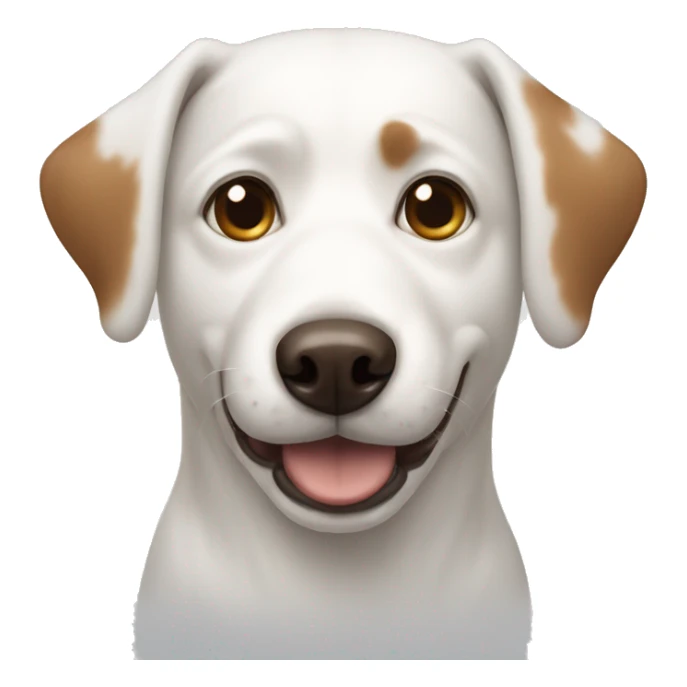 white dog with brown circles around its eyes sticker