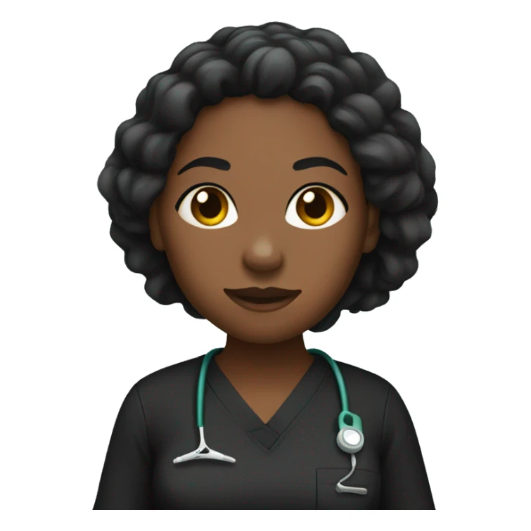 Black woman in black scrubs holding a needle sticker
