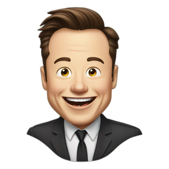 Elon musk more detailed laughing face sticker