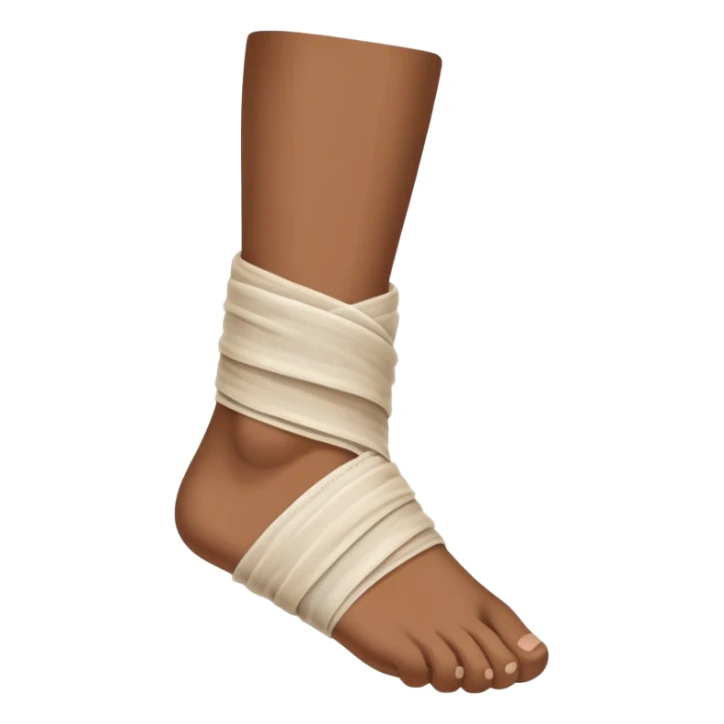 Brown Foot with ankle wrapped in gaze sticker