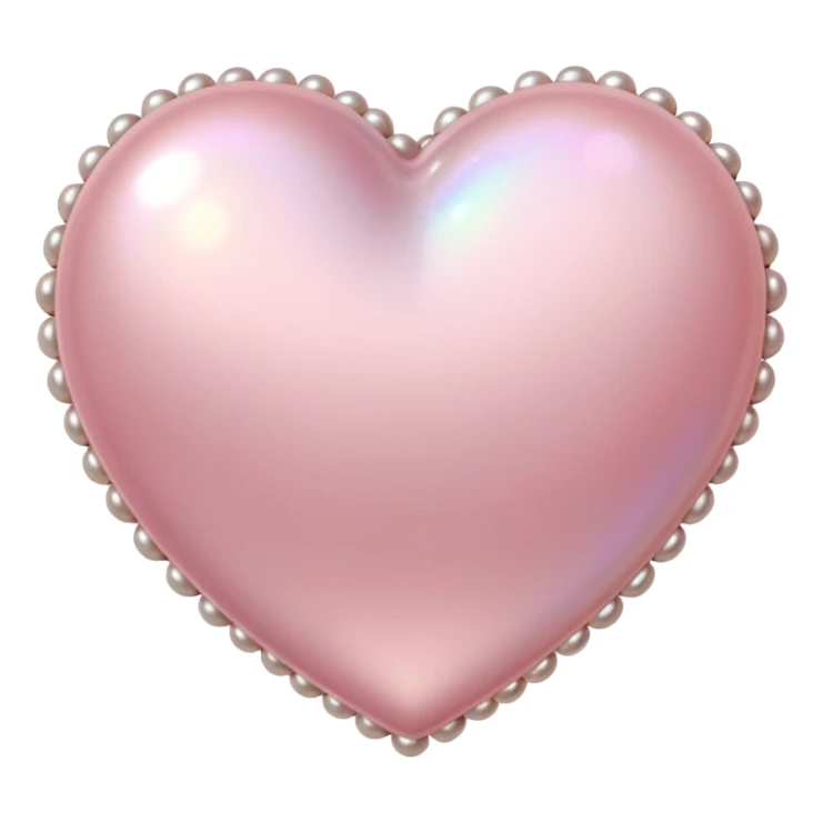 Pale pink heart with pale pink pearls around it  sticker