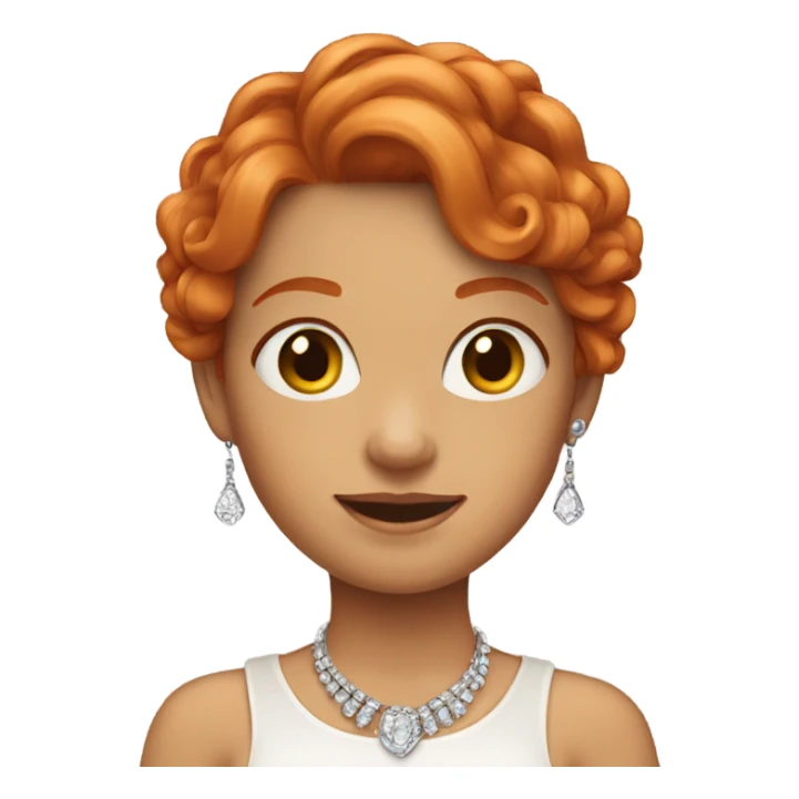 Ginger haired girl in jewelry sticker