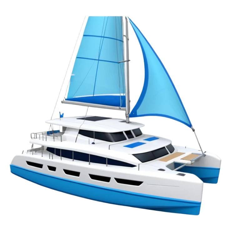 make a 50ft catamaran lagoon styled faceing to the right  sticker