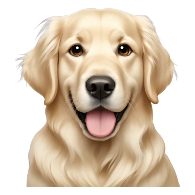 English cream golden retriever with khaki bow sticker