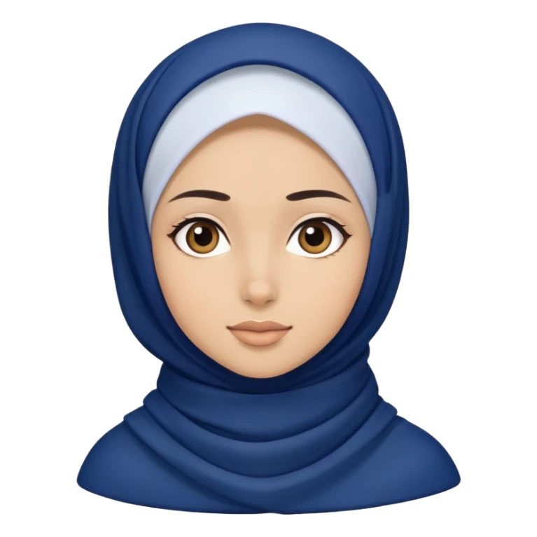 White hijab girl wearing dark blue hijab sticker