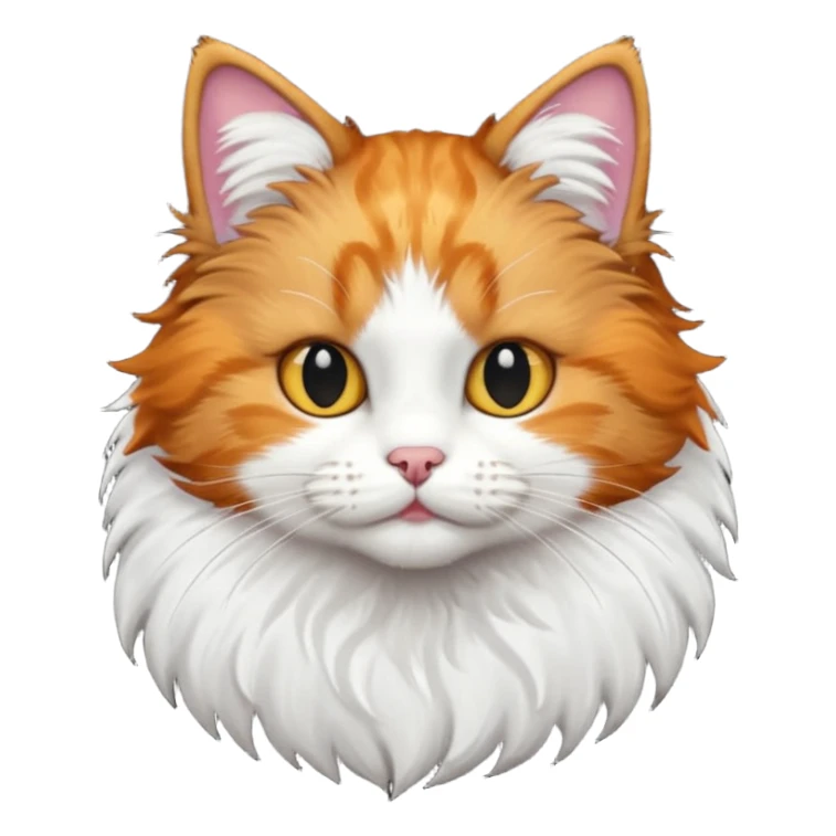 A cat with half its face ginger and the other half black sticker