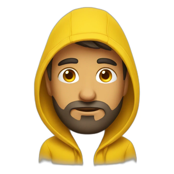 Armenian men  with yellow hoodie and sleepy face sticker