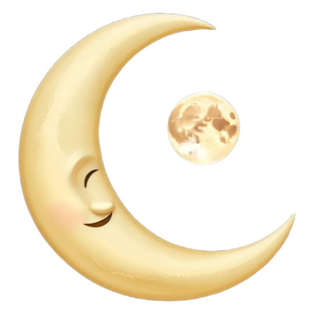 "Peaceful crescent moon with soft glow, no people" sticker