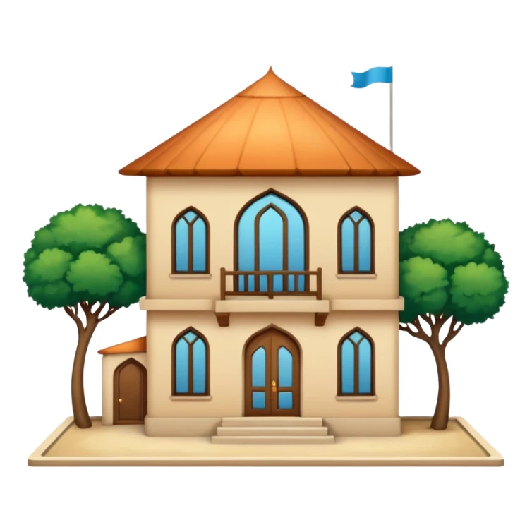 little city and small, ordinary, simple, home, Iranian-style, 1980  sticker