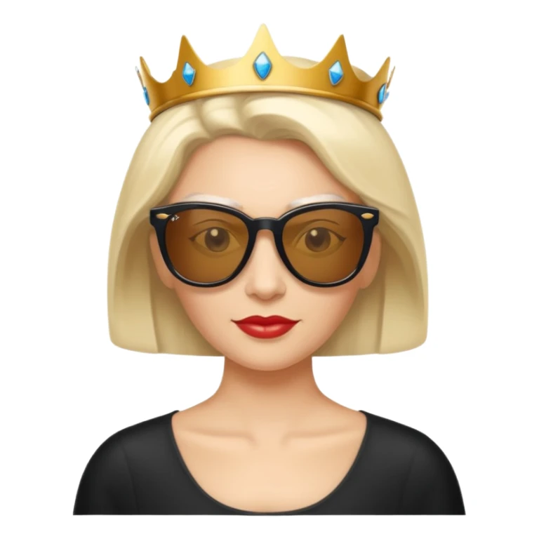 A queen who is a graphic designer and wears Ray-Ban Sunglasses  sticker