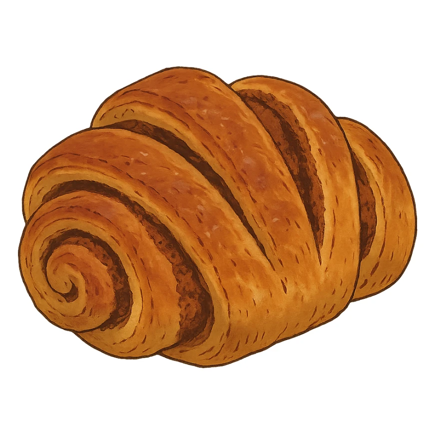 ghibli style franzbrötchen pastry sticker