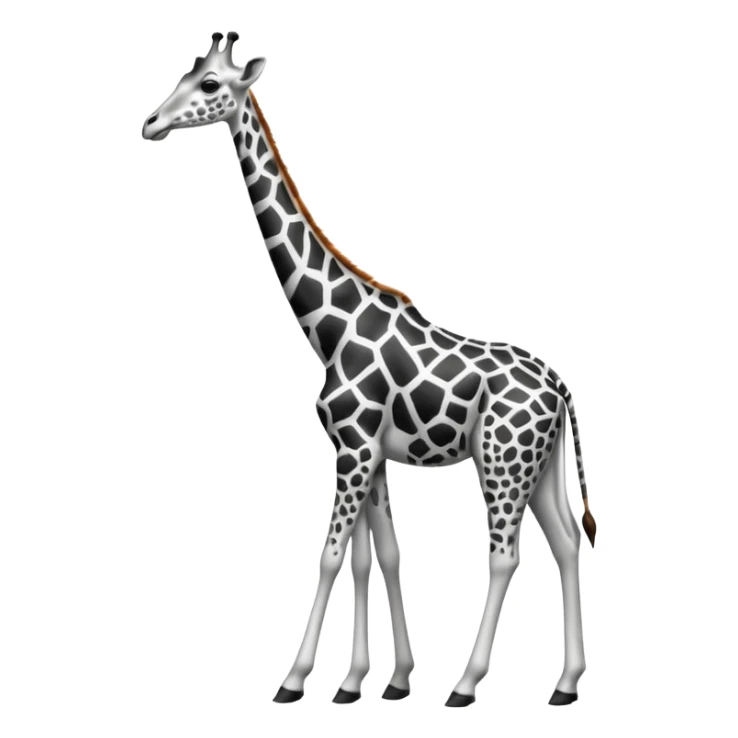Girafe noir et blanc juste avec des traits pour la délimitation  sticker