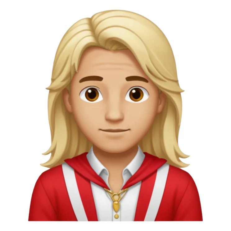 Adonis, Beauty God from Rome Mythology with long blonde hair, red and white outfit, sticker