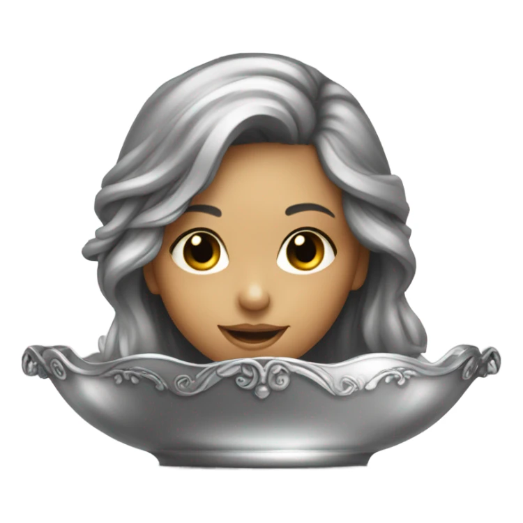 Young pirate girl lying on silver platter sticker