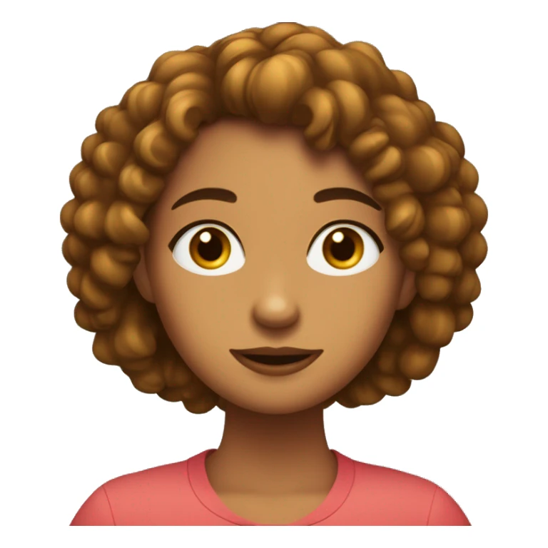 chica guapa de pelo oscuro rizado media melena con ojos marrones y pestañas largas sticker