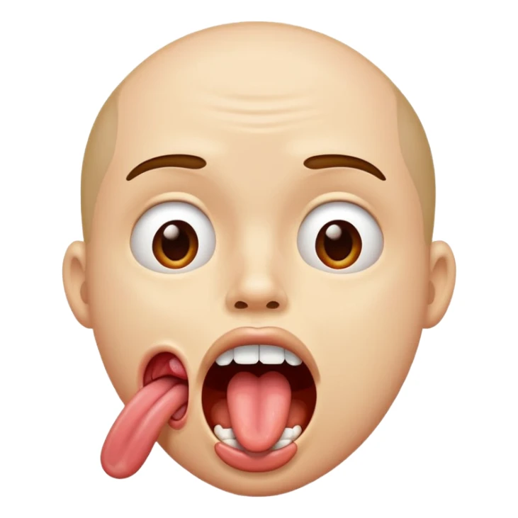 tongue hanging out of open mouth drooling  sticker