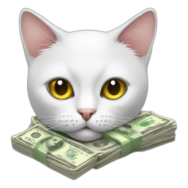 Cat with dollars in their Eyes sticker