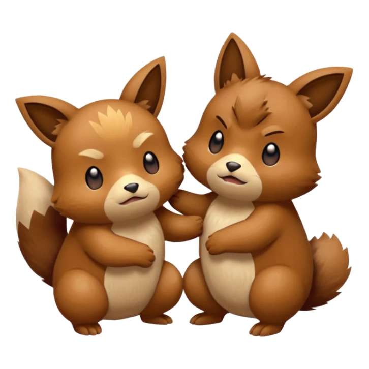 2 friendly pokemans one fell down and the other is helping the other get up  sticker