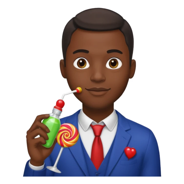 Sexy black man hold a bottle and a lollipop sticker