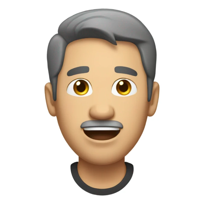 Middle aged man with dark short hair singing with his eyes closed sticker