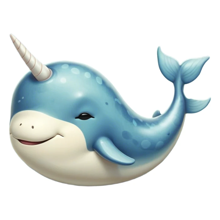 Meme-Worthy Cute Sleeping Narwhal Portrait Emoji, Head resting peacefully with a contented smile, showcasing a streamlined, mottled body with a softly spiraled ivory tusk and eyes gently closed in serene slumber, Simplified yet adorably endearing features, highly detailed, glowing with a soft, drowsy arctic light, high shine, relaxed and utterly lovable, stylized with an air of playful laziness, soft glowing outline, capturing the essence of a sleeping narwhal that feels destined to become the next viral icon of adorable rest! sticker
