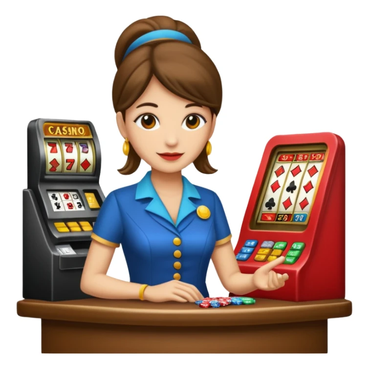 casino cashier woman sticker