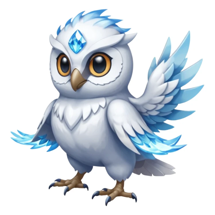 Cool Crystallic Feral Rowlet-Reshiram-fusion sticker