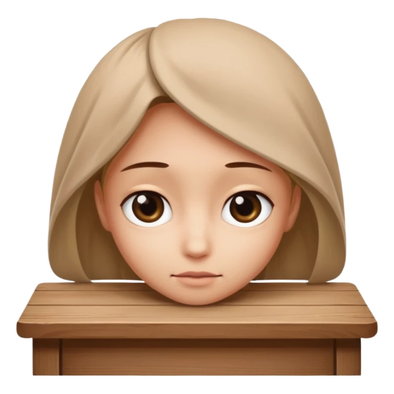 Peeking over a table shyly, only eyes and above visable sticker