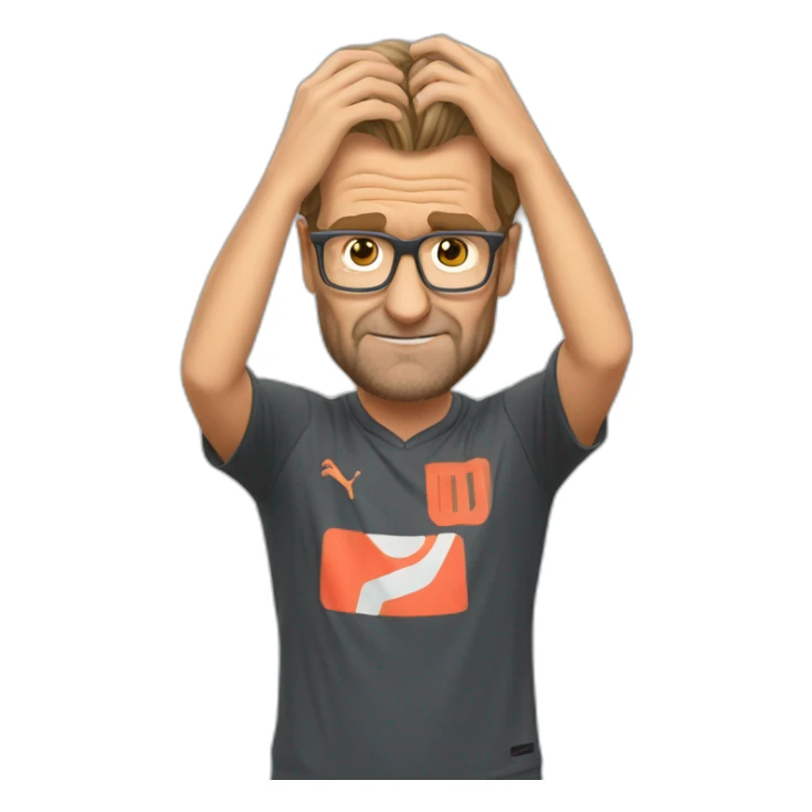 jurgen klopp placing hands under the head sticker