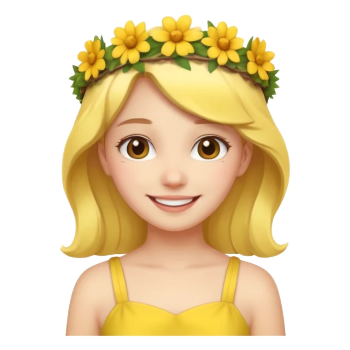 girl with flower crown in yellow dress sticker