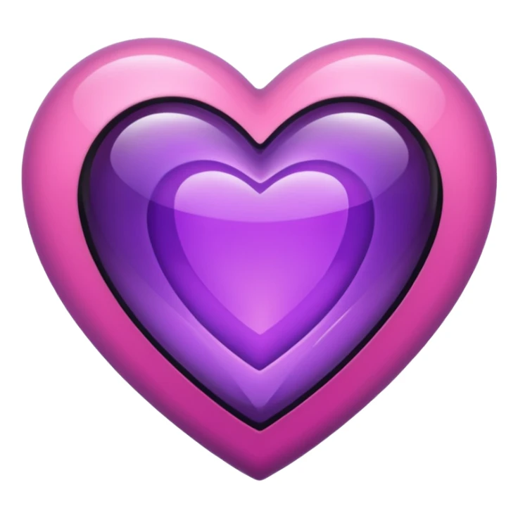 A purple and pink gem heart with black center sticker