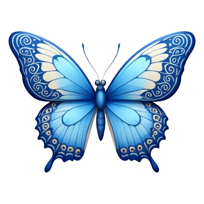 Beautiful blue butterfly with detailed wings sticker