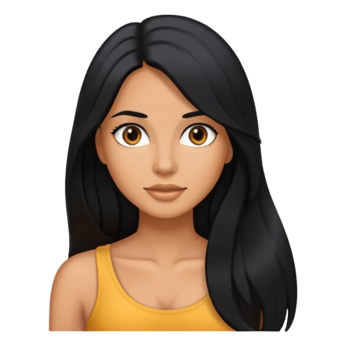 black long hair tanned woman sticker