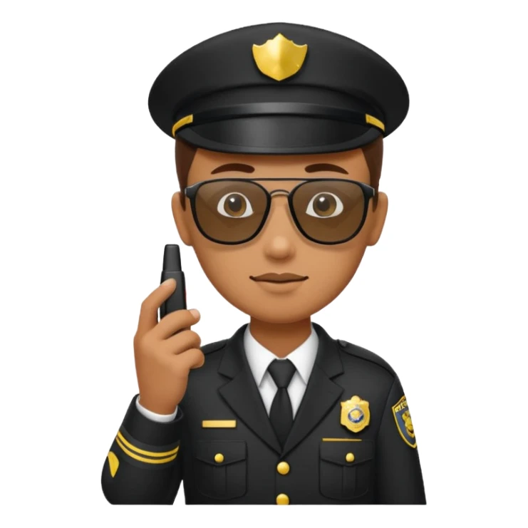 school security, sun glasses, holding walkie-talkie sticker