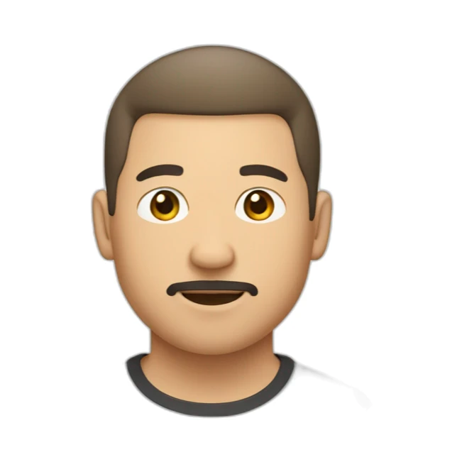 Light skinned asian guy with trimmed goatee.crew cut hair sticker