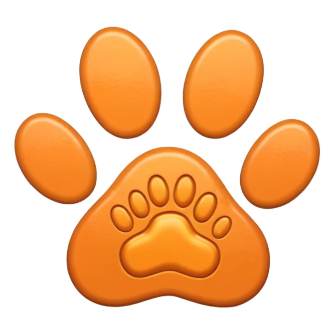 a pale pastel orange pawprint sticker