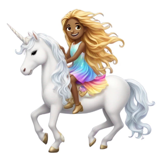 Girl riding unicorn sticker