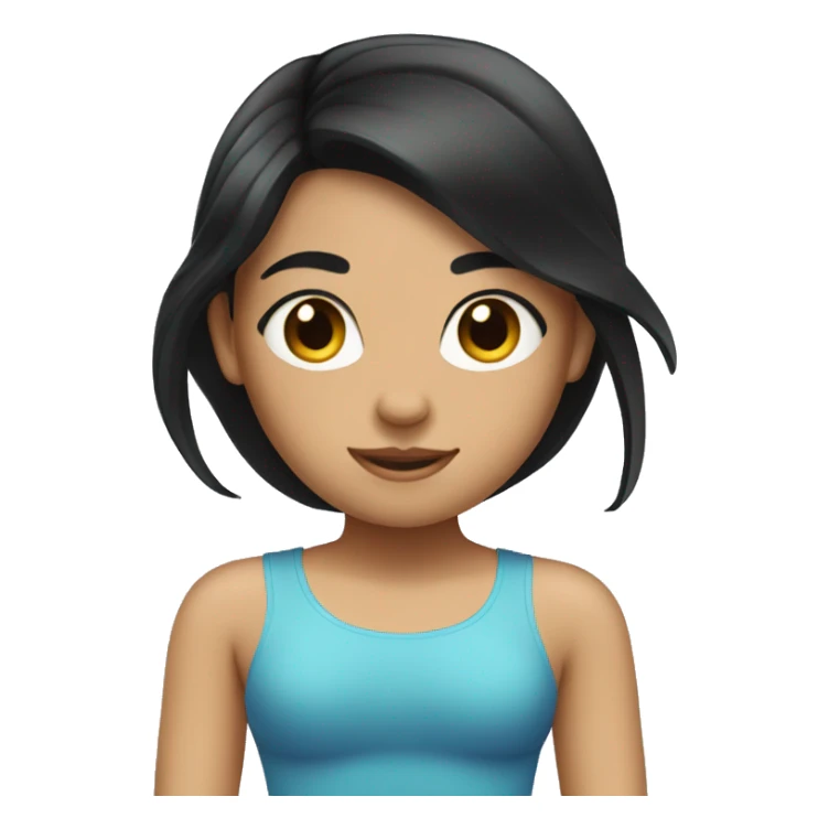 Pilates girl with long black hair  sticker