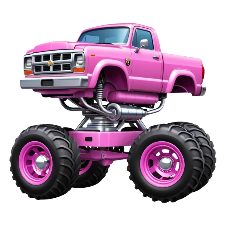 Big car monster truck, pink sticker