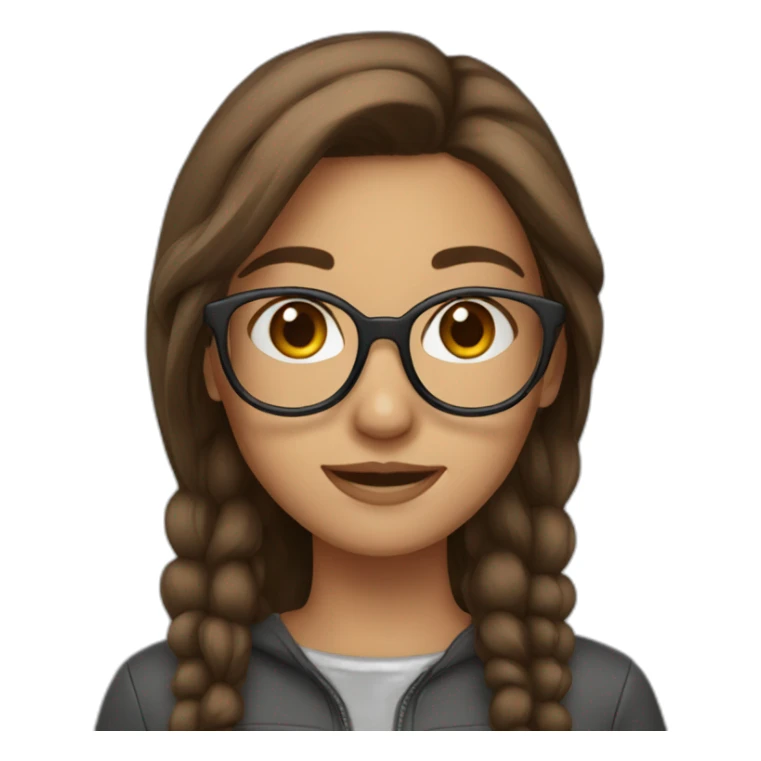 girl with brown hair in glasses sticker