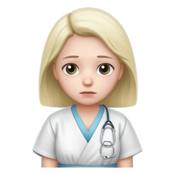 sad patient in hospital in hospital sticker