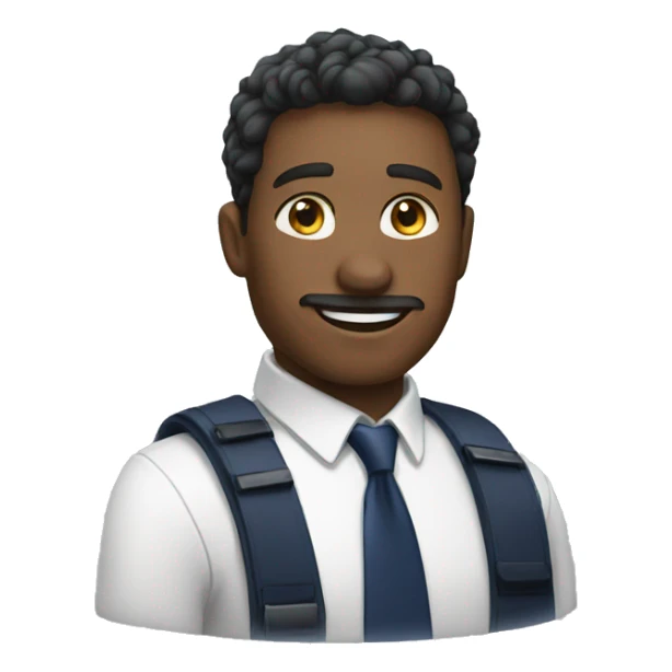 A modern man with glass white shirt and  navy blue tie goodbye sticker