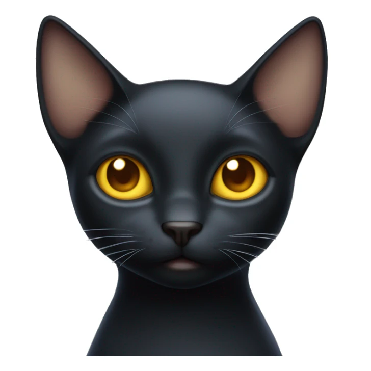 Black cat withe yellow eyes and white cat with a brown spot on his nose and blue eyes, together sticker