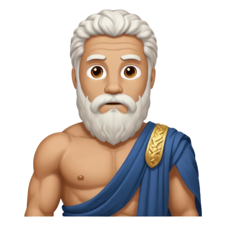 An emoji of the Greek god Zeus sticker