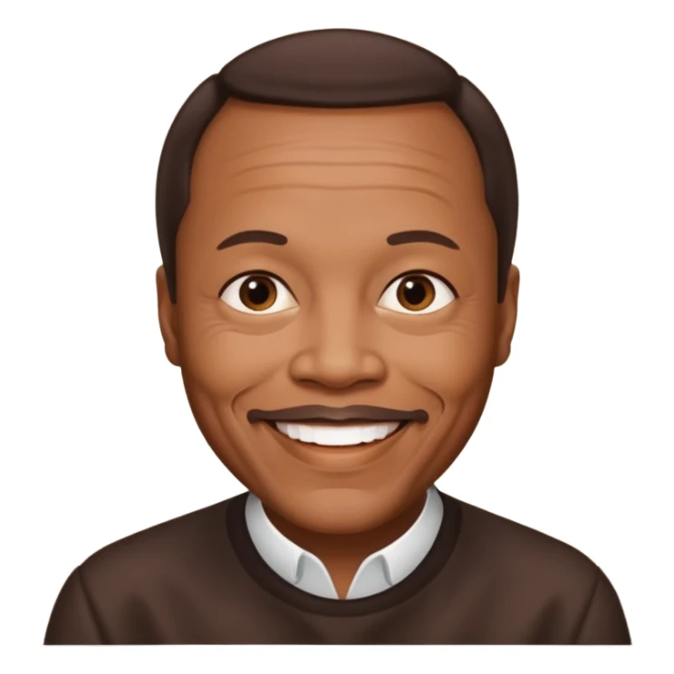 Quincy Jones with dark brown hair sticker